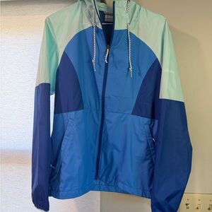 Columbia Mint and Blue Hooded Jacket